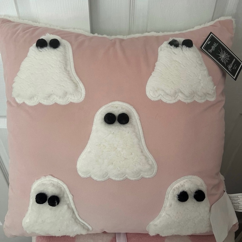 Pink Ghost Accent Pillow